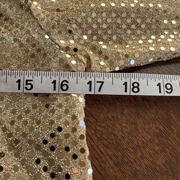 Gold‎ Sequin Long-Sleeve Top With Zipper Closure - Picture 3 of 5